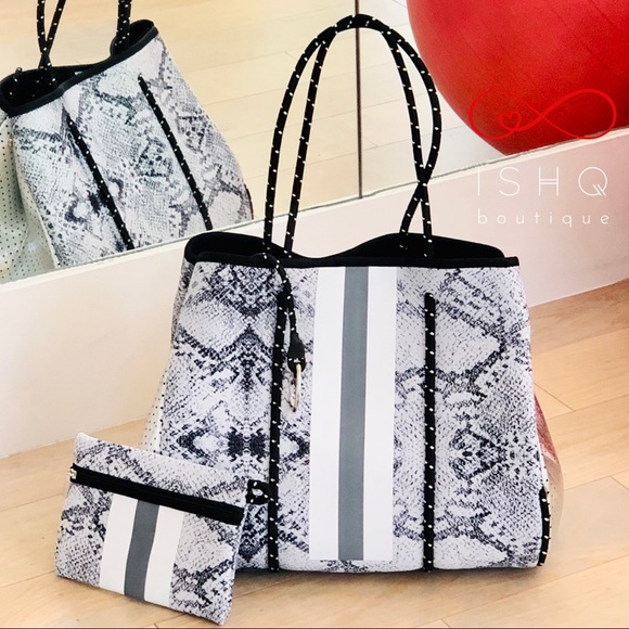 Abby, Trapeze Neoprene Tote Bag Gym bag beach bag - Picture 4 of 8